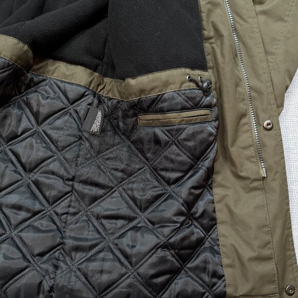 London Fog Mens Coat Green Insulated Winter Jacket Quilted Lining Pockets Medium - Picture 7 of 16